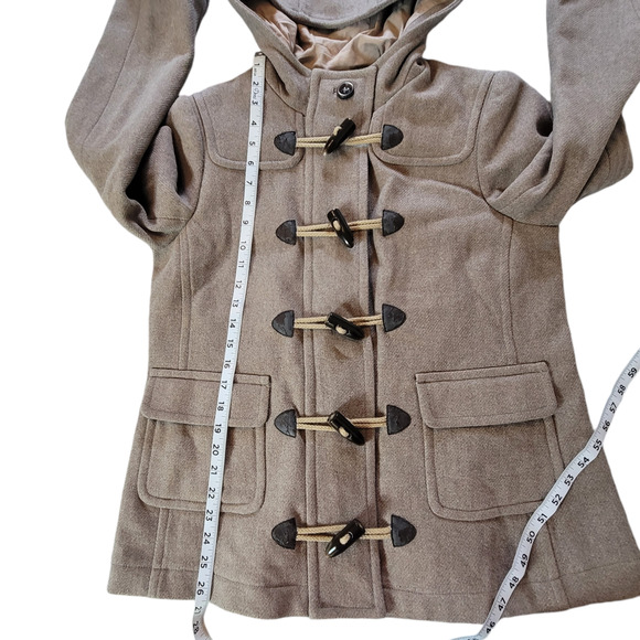 Boden Anthropologie Wool Hooded Pea Coat Women's Size 10 - Picture 5 of 13